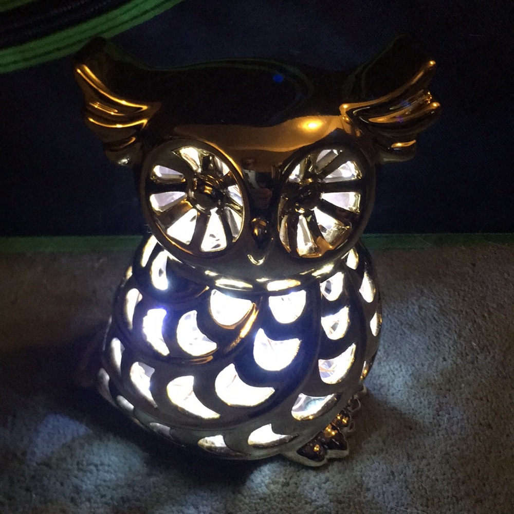 Light up gold owl